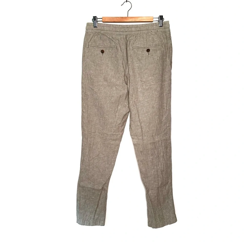 J. Crew | Men’s Green Linen Blend Drawstring Elastic Waist Driggs Pant Size 31